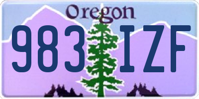 OR license plate 983IZF