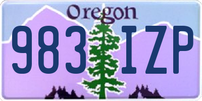OR license plate 983IZP