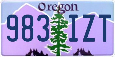 OR license plate 983IZT