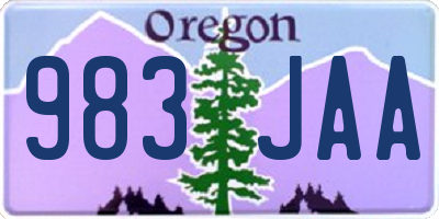 OR license plate 983JAA