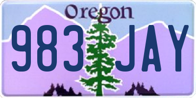 OR license plate 983JAY