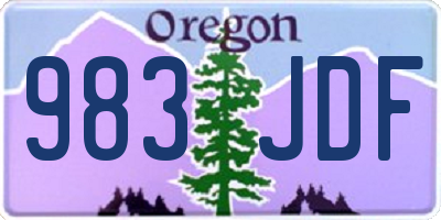 OR license plate 983JDF