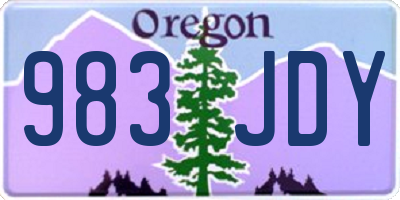 OR license plate 983JDY