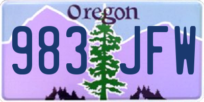 OR license plate 983JFW