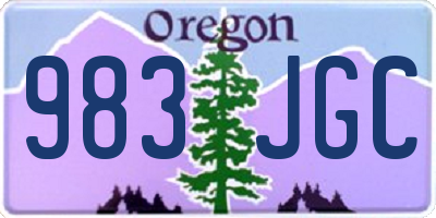 OR license plate 983JGC