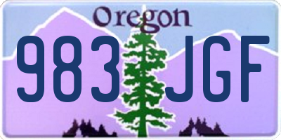 OR license plate 983JGF