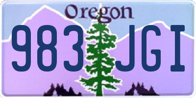 OR license plate 983JGI
