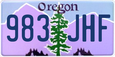 OR license plate 983JHF
