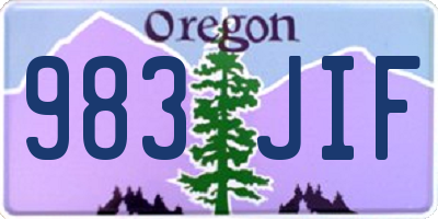 OR license plate 983JIF