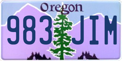 OR license plate 983JIM