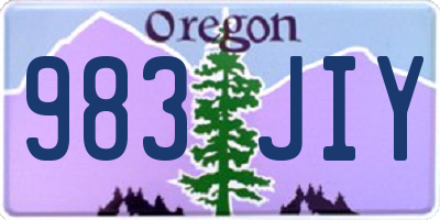 OR license plate 983JIY