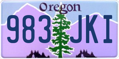 OR license plate 983JKI