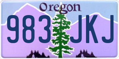 OR license plate 983JKJ