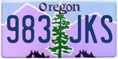 OR license plate 983JKS