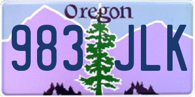 OR license plate 983JLK