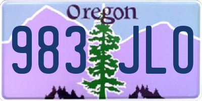 OR license plate 983JLO