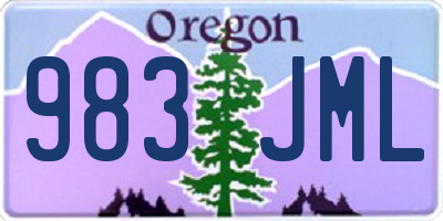 OR license plate 983JML