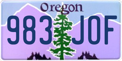 OR license plate 983JOF
