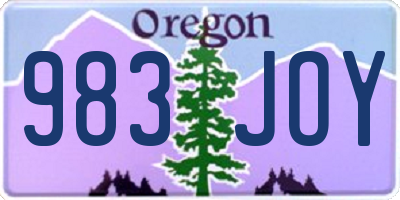 OR license plate 983JOY