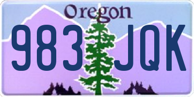 OR license plate 983JQK