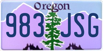 OR license plate 983JSG