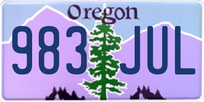 OR license plate 983JUL