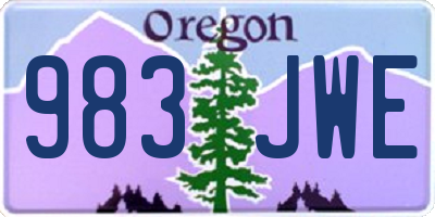 OR license plate 983JWE