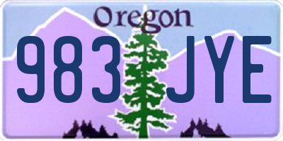 OR license plate 983JYE