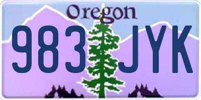 OR license plate 983JYK