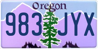 OR license plate 983JYX