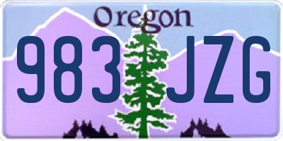 OR license plate 983JZG