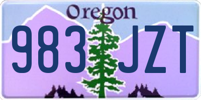 OR license plate 983JZT