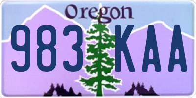 OR license plate 983KAA