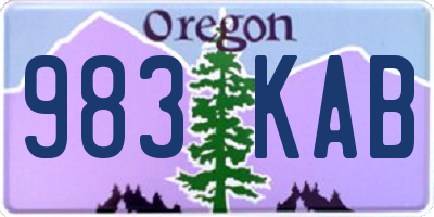 OR license plate 983KAB
