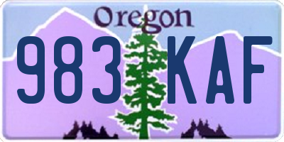 OR license plate 983KAF