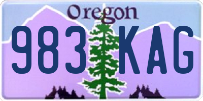 OR license plate 983KAG