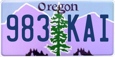 OR license plate 983KAI
