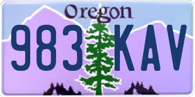 OR license plate 983KAV