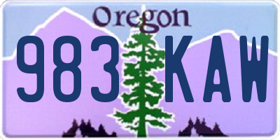 OR license plate 983KAW