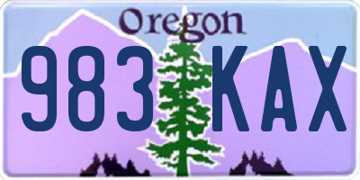 OR license plate 983KAX