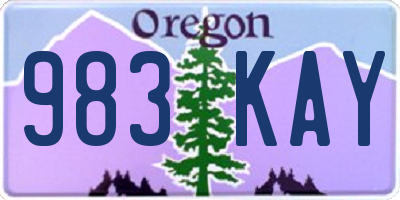 OR license plate 983KAY