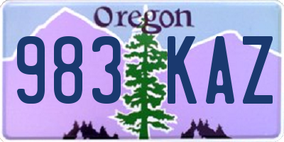 OR license plate 983KAZ