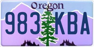 OR license plate 983KBA