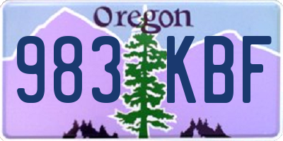 OR license plate 983KBF