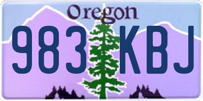 OR license plate 983KBJ