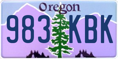 OR license plate 983KBK