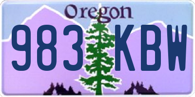 OR license plate 983KBW