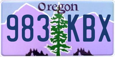 OR license plate 983KBX