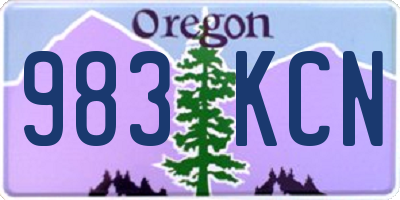 OR license plate 983KCN