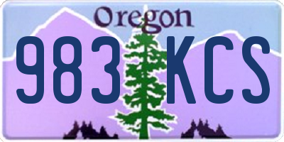 OR license plate 983KCS